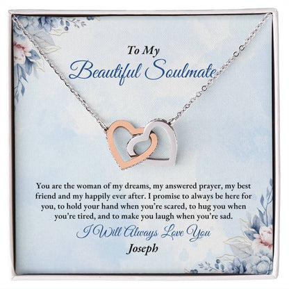 To My Soulmate | You Are The Woman | Interlocking Hearts Necklace