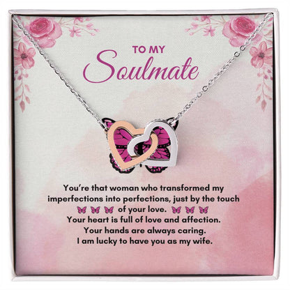 To My Soulmate | You're That Woman | Interlocking Hearts Necklace