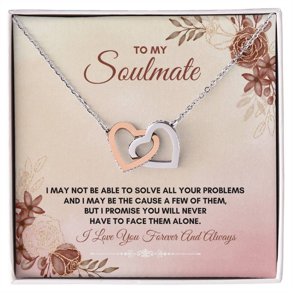 To My Soulmate | I May Not Able To Solve | Interlocking Hearts Necklace