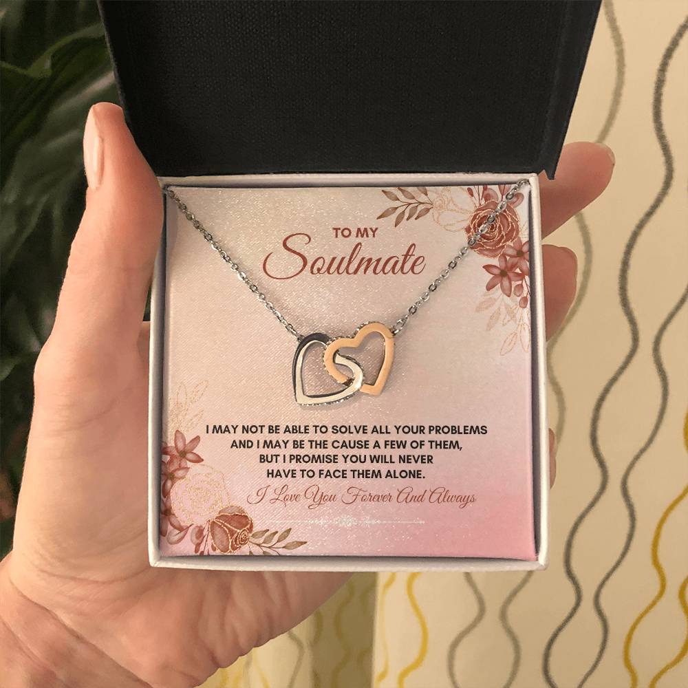 To My Soulmate | I May Not Able To Solve | Interlocking Hearts Necklace