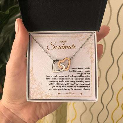 To My Soulmate | I Never Knew I Could | Interlocking Hearts Necklace