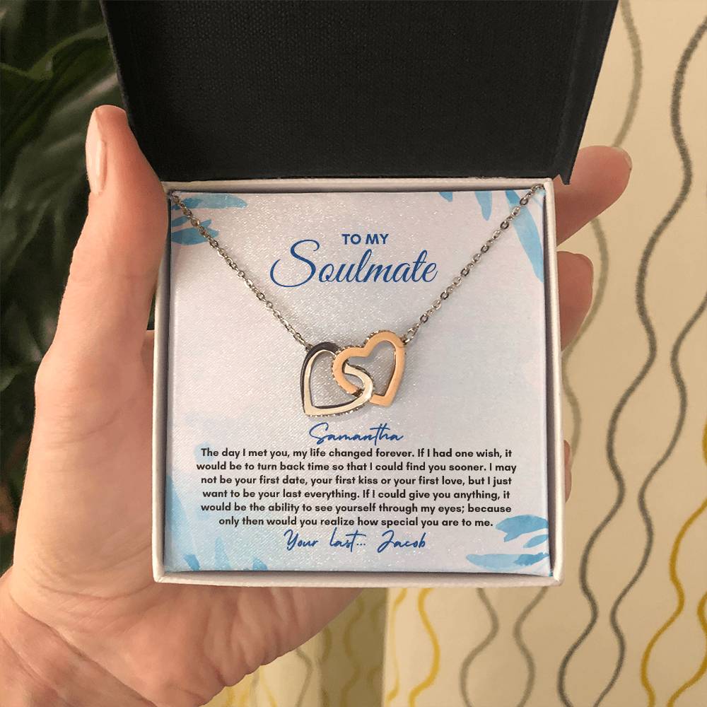 To My Soulmate | The Day I Met You | Interlocking Hearts Necklace