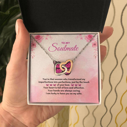 To My Soulmate | You're That Woman | Interlocking Hearts Necklace