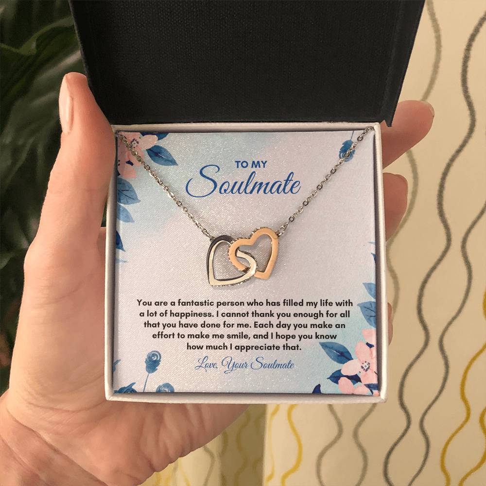 To My Soulmate | You Are A Fantastic | Interlocking Hearts Necklace