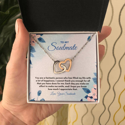 To My Soulmate | You Are A Fantastic | Interlocking Hearts Necklace