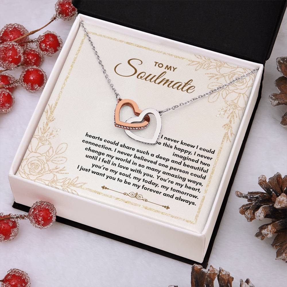 To My Soulmate | I Never Knew I Could | Interlocking Hearts Necklace
