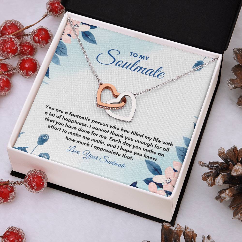 To My Soulmate | You Are A Fantastic | Interlocking Hearts Necklace