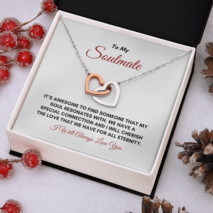 To My Soulmate | It's Awesome To Find | Interlocking Hearts Necklace