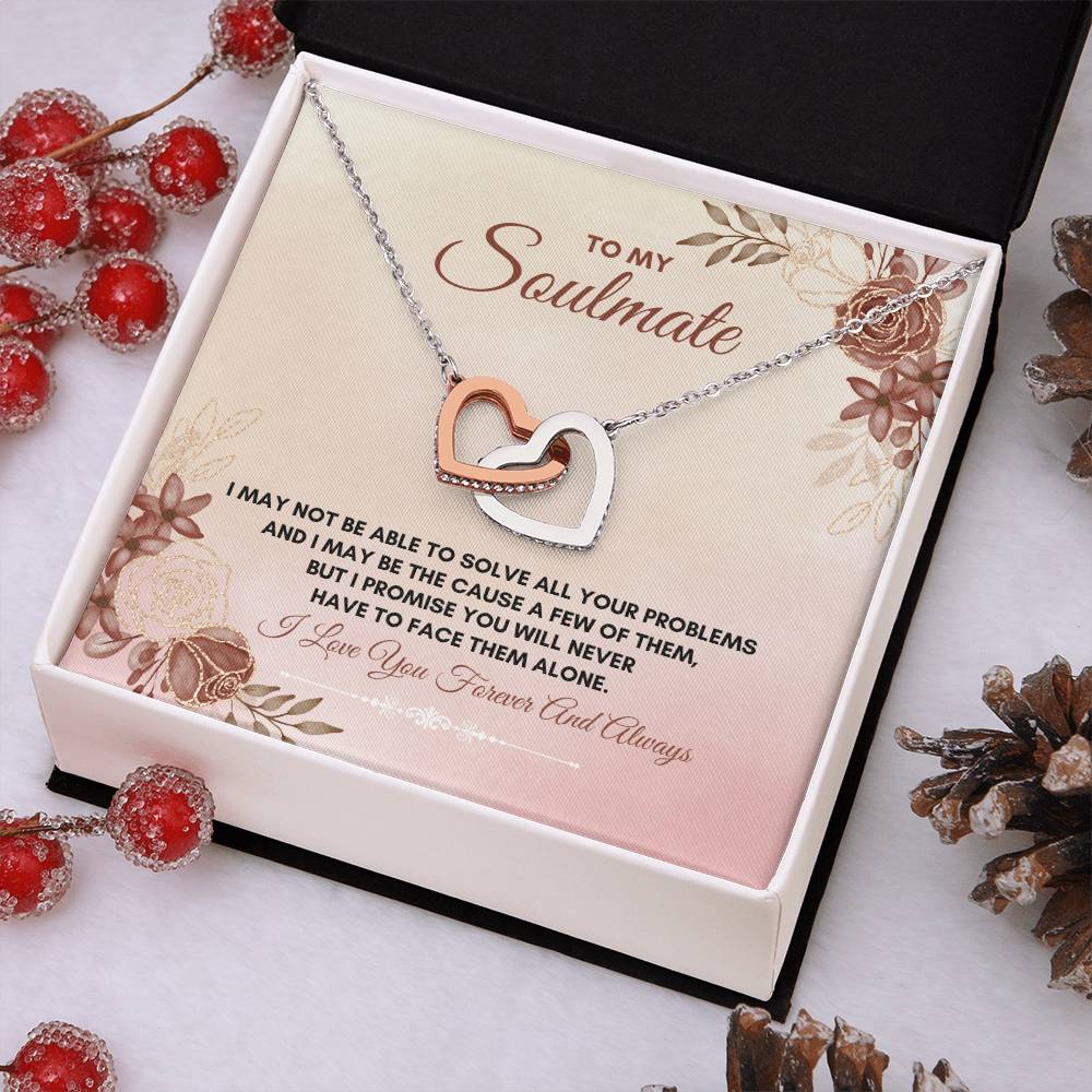 To My Soulmate | I May Not Able To Solve | Interlocking Hearts Necklace