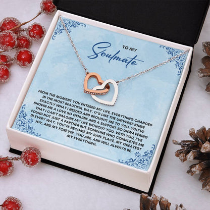 To My Soulmate | From The MomentYou Entered | Interlocking Hearts Necklace