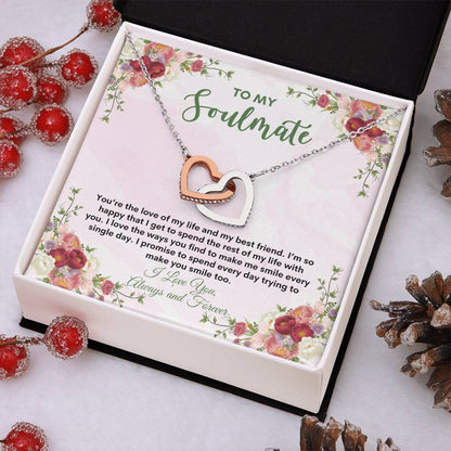 To My Soulmate | You're The Love | Interlocking Hearts Necklace