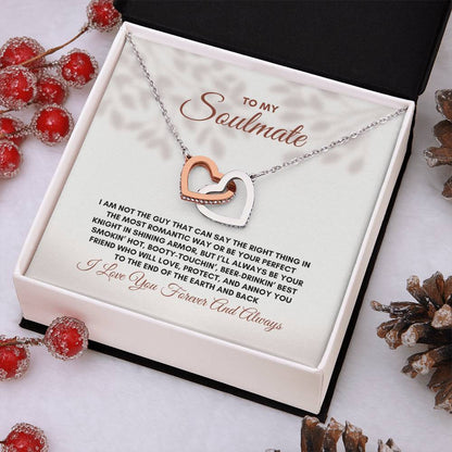 To My Soulmate | I Am Not The Guy That | Interlocking Hearts Necklace