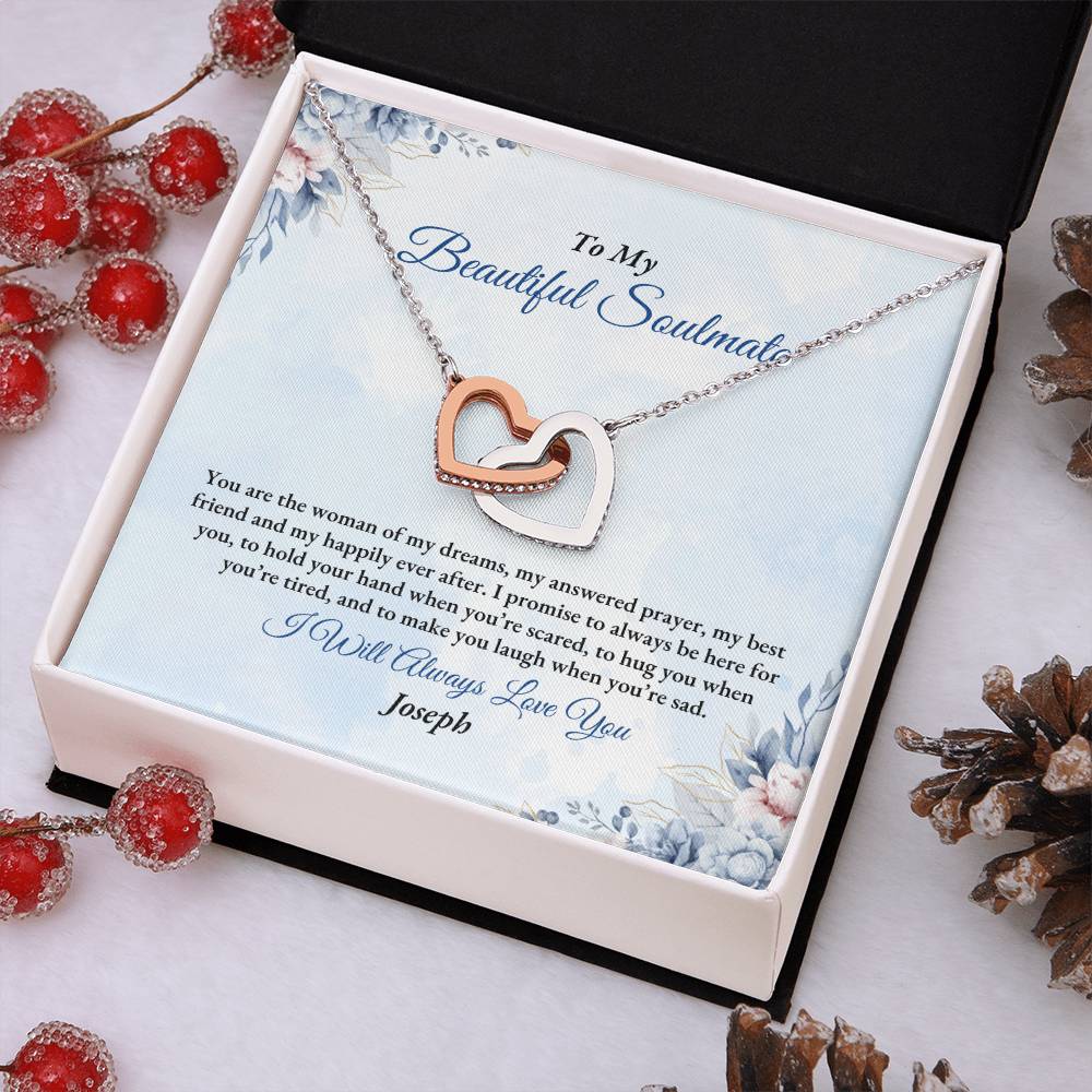 To My Soulmate | You Are The Woman | Interlocking Hearts Necklace