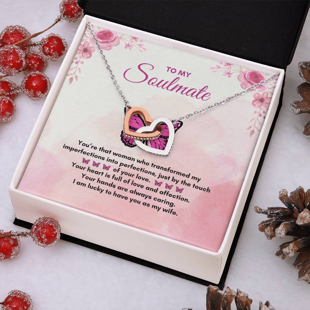 To My Soulmate | You're That Woman | Interlocking Hearts Necklace