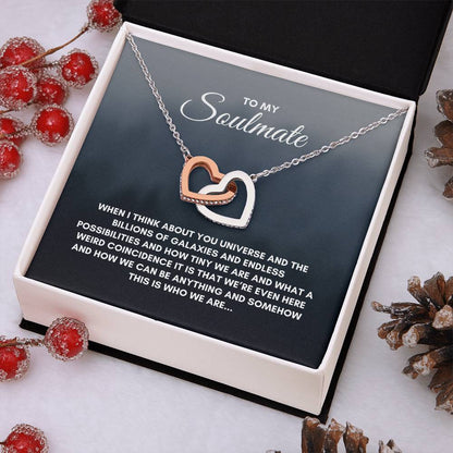 To My Soulmate | When I Think About | Interlocking Hearts Necklace