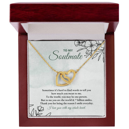 To My Soulmate | Sometimes It's Hard  | Interlocking Hearts Necklace