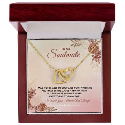 To My Soulmate | I May Not Able To Solve | Interlocking Hearts Necklace