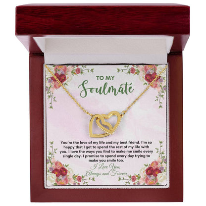 To My Soulmate | You're The Love | Interlocking Hearts Necklace