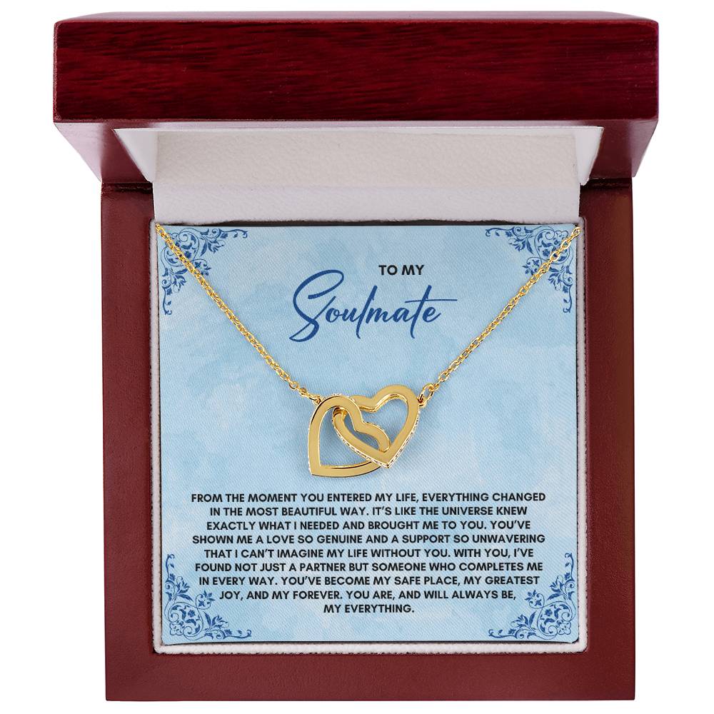 To My Soulmate | From The MomentYou Entered | Interlocking Hearts Necklace