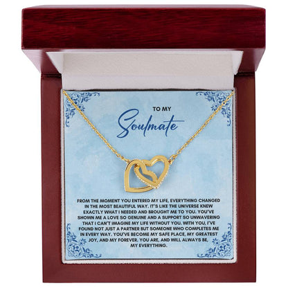 To My Soulmate | From The MomentYou Entered | Interlocking Hearts Necklace