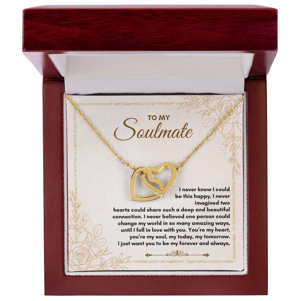 To My Soulmate | I Never Knew I Could | Interlocking Hearts Necklace