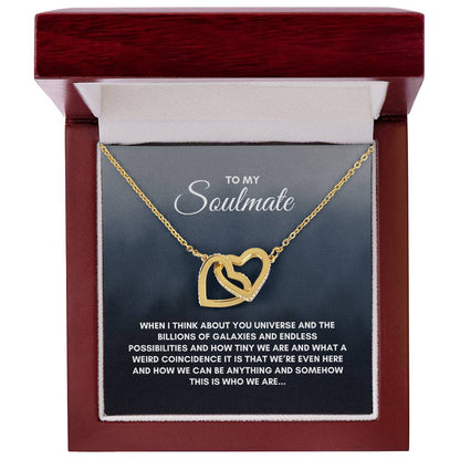 To My Soulmate | When I Think About | Interlocking Hearts Necklace