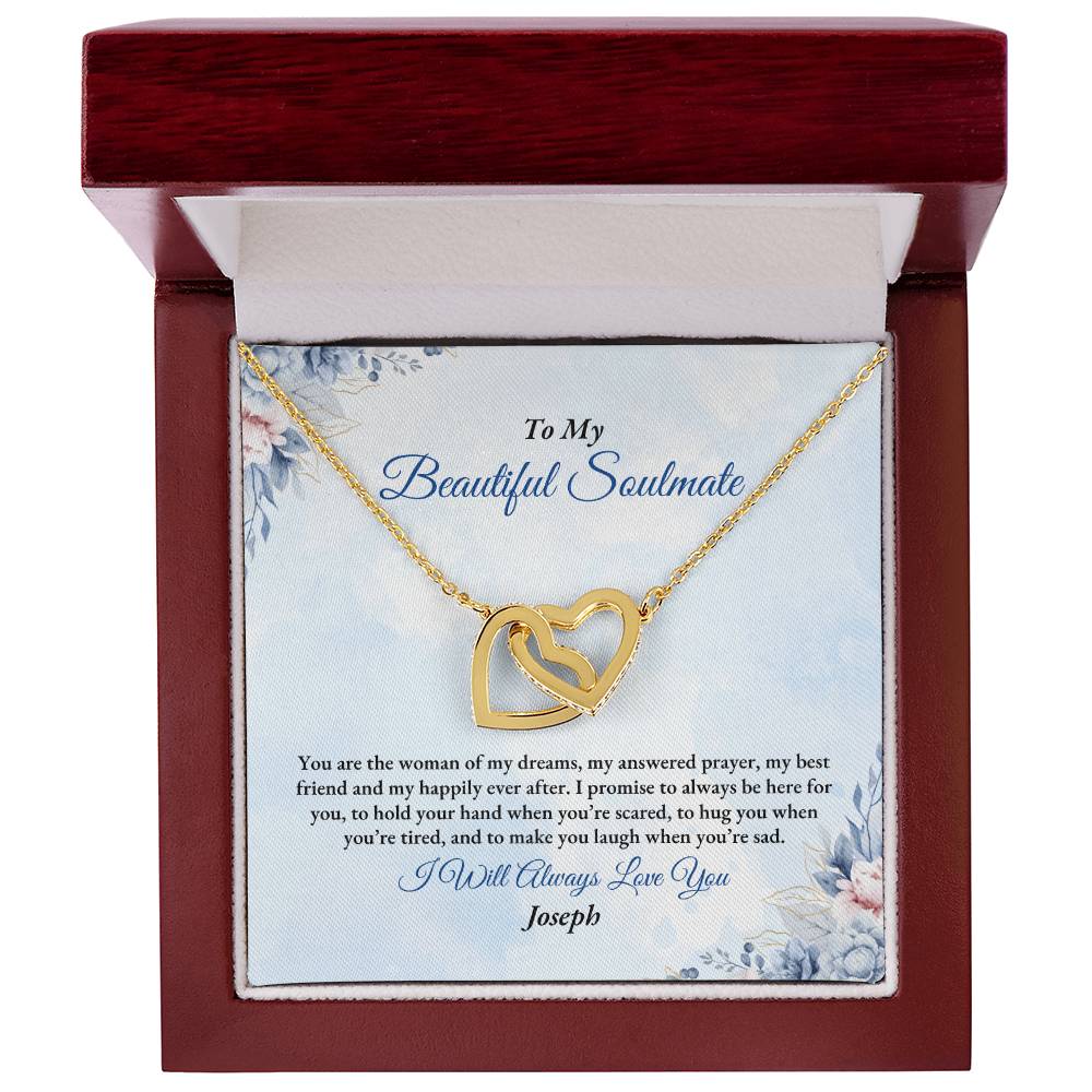 To My Soulmate | You Are The Woman | Interlocking Hearts Necklace