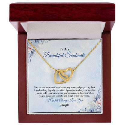 To My Soulmate | You Are The Woman | Interlocking Hearts Necklace