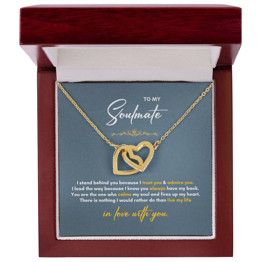 To My Soulmate | I Stand Behind You | Interlocking Hearts Necklace