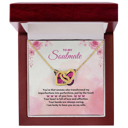 To My Soulmate | You're That Woman | Interlocking Hearts Necklace