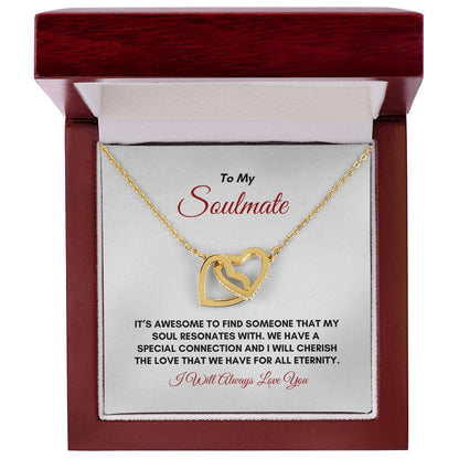 To My Soulmate | It's Awesome To Find | Interlocking Hearts Necklace