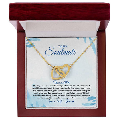 To My Soulmate | The Day I Met You | Interlocking Hearts Necklace