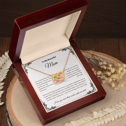 Mother's Day | To My Beautiful Mom | Interlocking Hearts Necklace