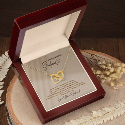 To My Soulmate | I May Not Be Here | Interlocking Hearts Necklace