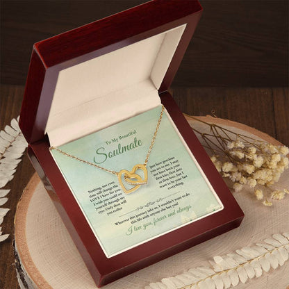To My Soulmate | Nothing, Not Even Time | Interlocking Hearts Necklace