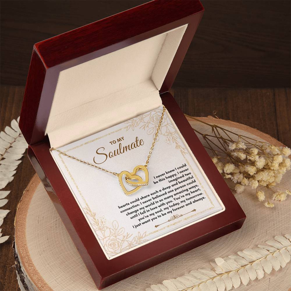 To My Soulmate | I Never Knew I Could | Interlocking Hearts Necklace