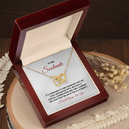 To My Soulmate | It's Awesome To Find | Interlocking Hearts Necklace