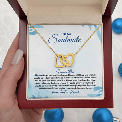 To My Soulmate | The Day I Met You | Interlocking Hearts Necklace