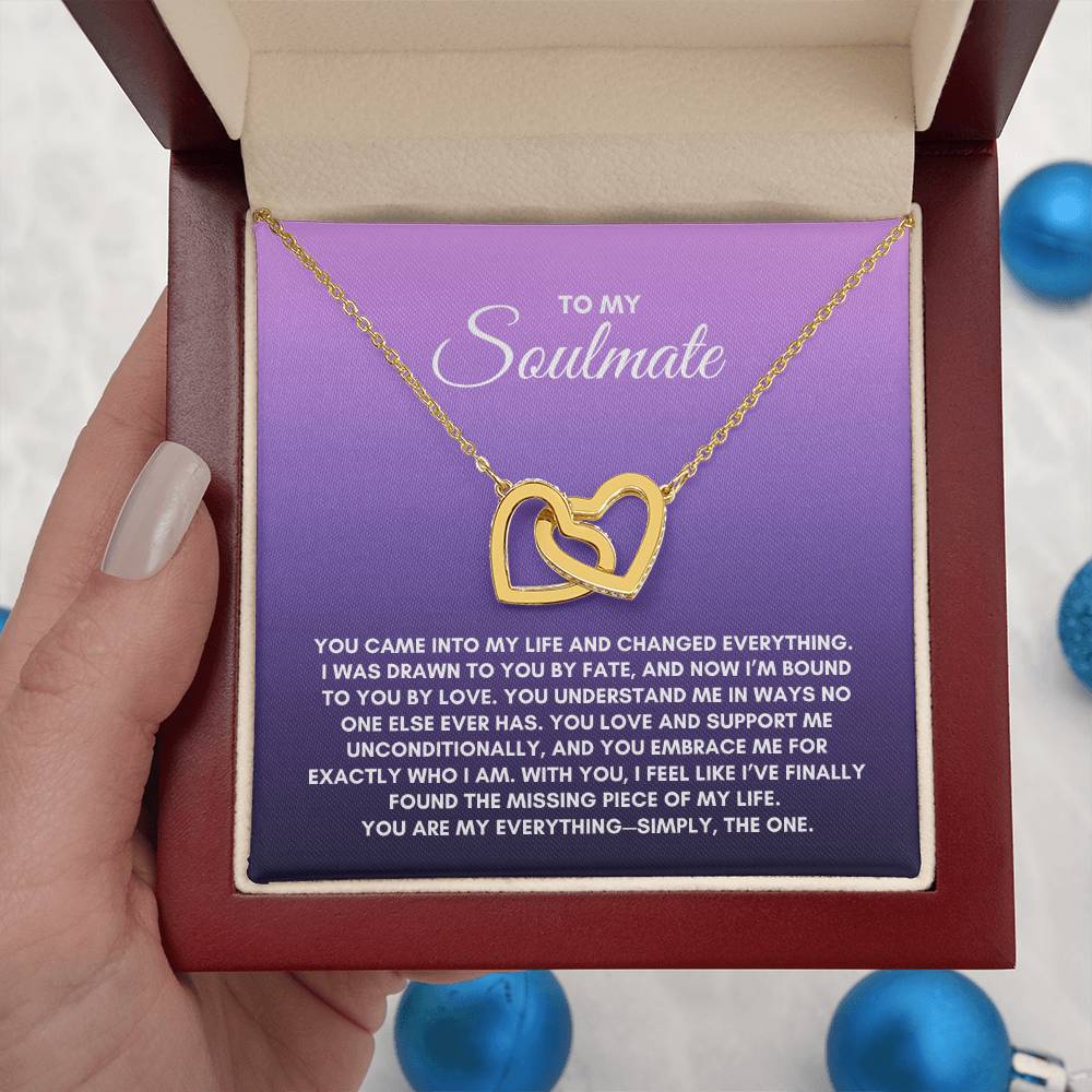 To My Soulmate | You came Into My Life | Interlocking Hearts Necklace