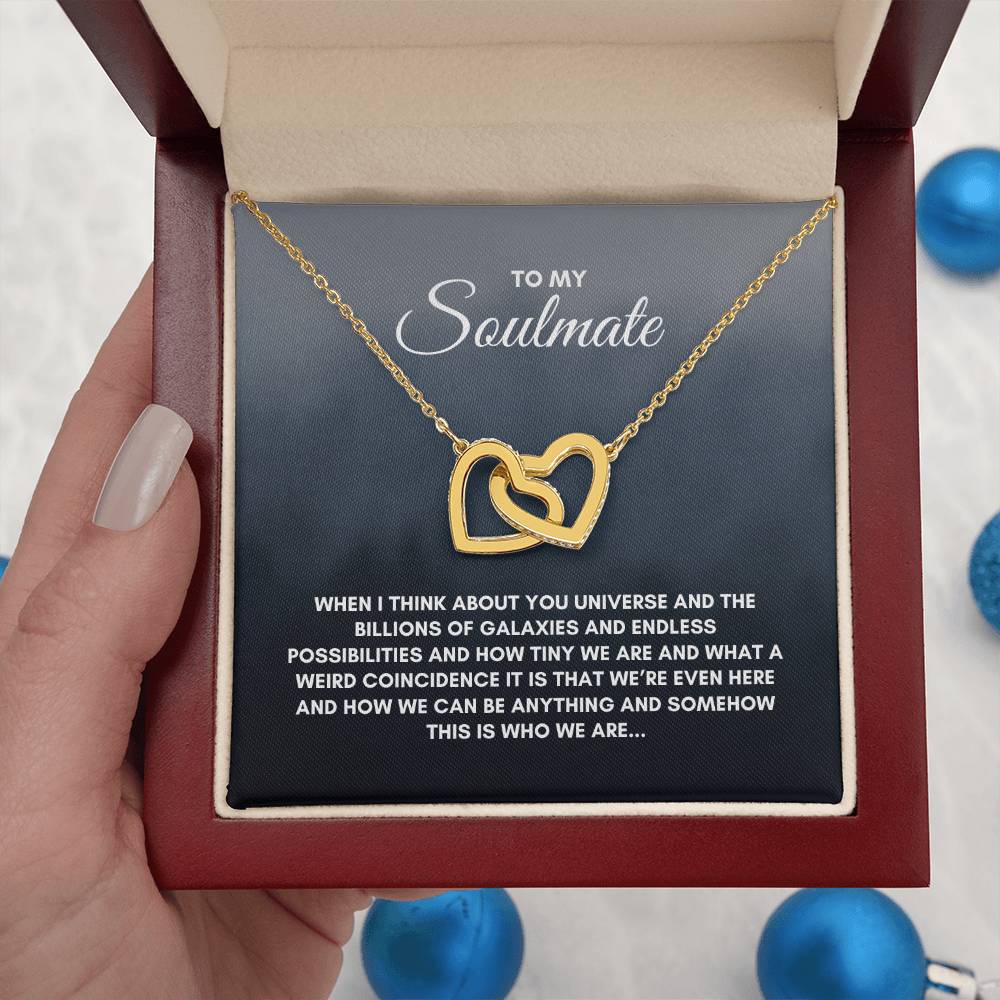 To My Soulmate | When I Think About | Interlocking Hearts Necklace