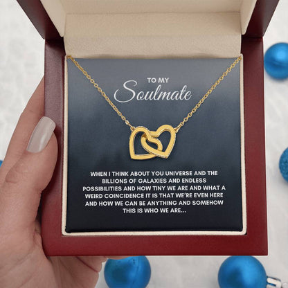 To My Soulmate | When I Think About | Interlocking Hearts Necklace