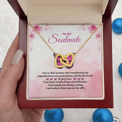 To My Soulmate | You're That Woman | Interlocking Hearts Necklace