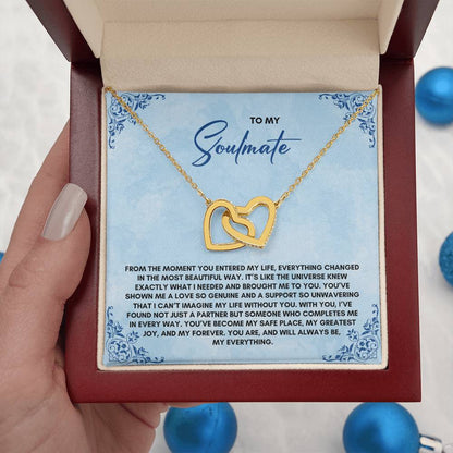 To My Soulmate | From The MomentYou Entered | Interlocking Hearts Necklace