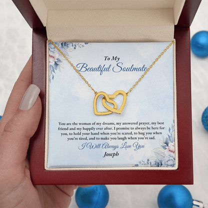 To My Soulmate | You Are The Woman | Interlocking Hearts Necklace