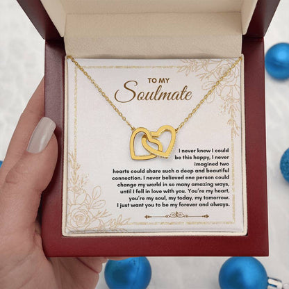 To My Soulmate | I Never Knew I Could | Interlocking Hearts Necklace