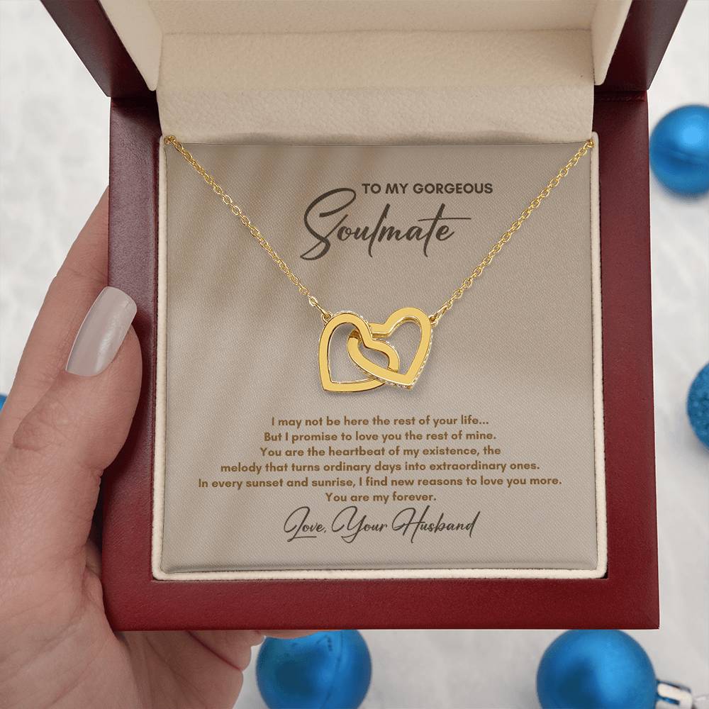 To My Soulmate | I May Not Be Here | Interlocking Hearts Necklace