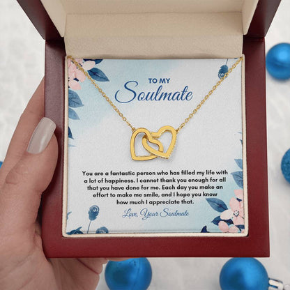 To My Soulmate | You Are A Fantastic | Interlocking Hearts Necklace
