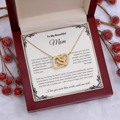 Mother's Day | To My Beautiful Mom | Interlocking Hearts Necklace