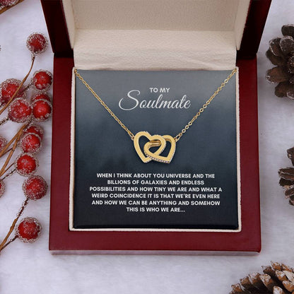 To My Soulmate | When I Think About | Interlocking Hearts Necklace