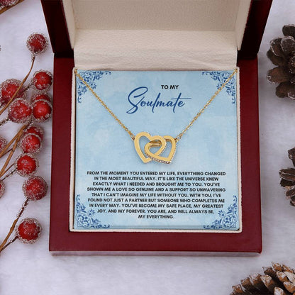 To My Soulmate | From The MomentYou Entered | Interlocking Hearts Necklace